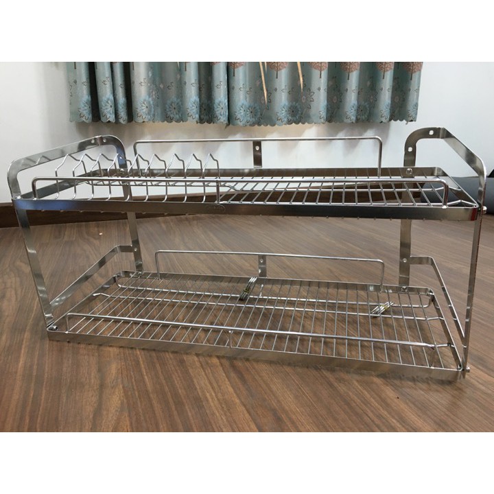 KỆ INOX TREO TƯỜNG LONG VÂN LẮP RÁP 2 TẦNG TIỆN NGHI