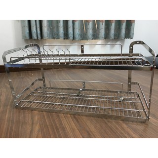 KỆ INOX TREO TƯỜNG LONG VÂN LẮP RÁP 2 TẦNG TIỆN NGHI