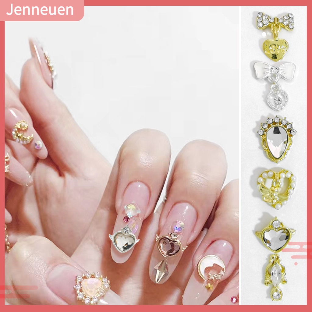 Set 10 Phụ Kiện Trang Trí Móng Nghệ Thuật Hình Kim Cương 3D Bằng Hợp Kim DIY