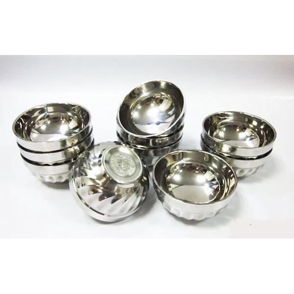 hộp 10 tô cơm 2 lớp inox chống nóng