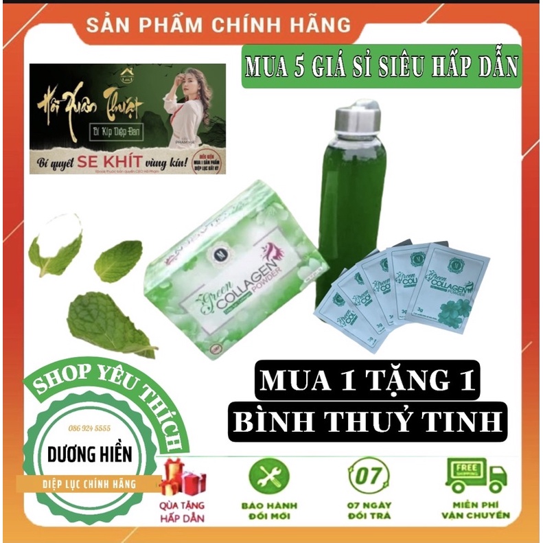 [TĂNG KÈM BÌNH NƯƠC] Diệp lục Collagen chính hãng giảm mờ nám,tàn nhang, hỗ trợ sinh lý nữ