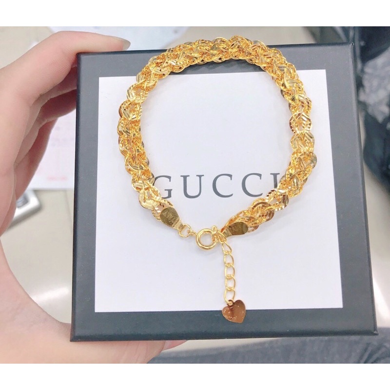 Lắc tay đuôi phụng xoè dát vàng 18 cao cấp mẫu mới cực đẹp