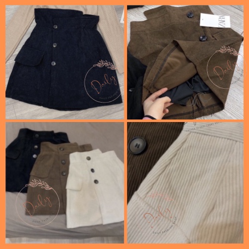 Chân Váy Nhung Cạp Cao 3 Cúc Chất Nhung Tăm Dày Dặn Có Quần Bảo Hộ Bên Trong Dáng Ôm Siêu Hack Dáng | BigBuy360 - bigbuy360.vn