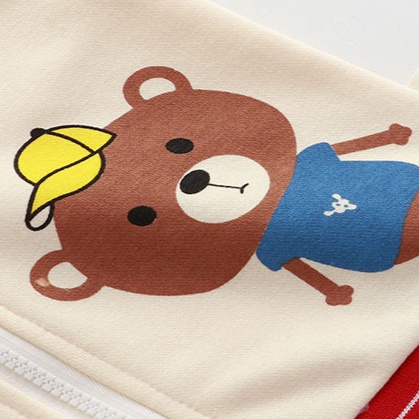 Áo khoác chống nắng cho bé trai, bé gái hình chú gấu CTF049 - Màu: Trắng