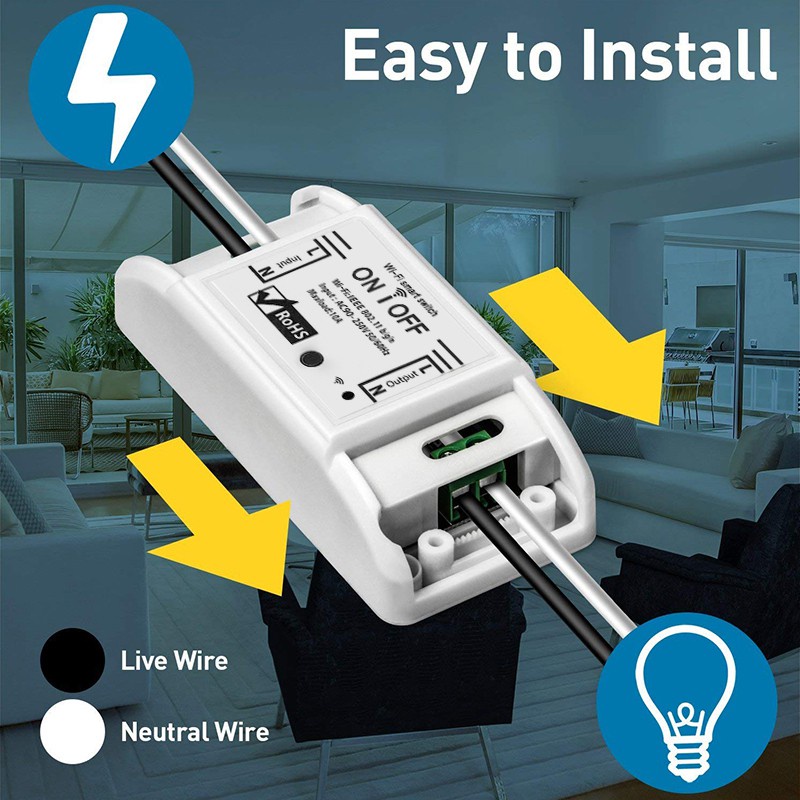 DIY WiFi Smart Light Switch tuya/Smart Life APP Wireless Remote Control Work With Alexa Google Home