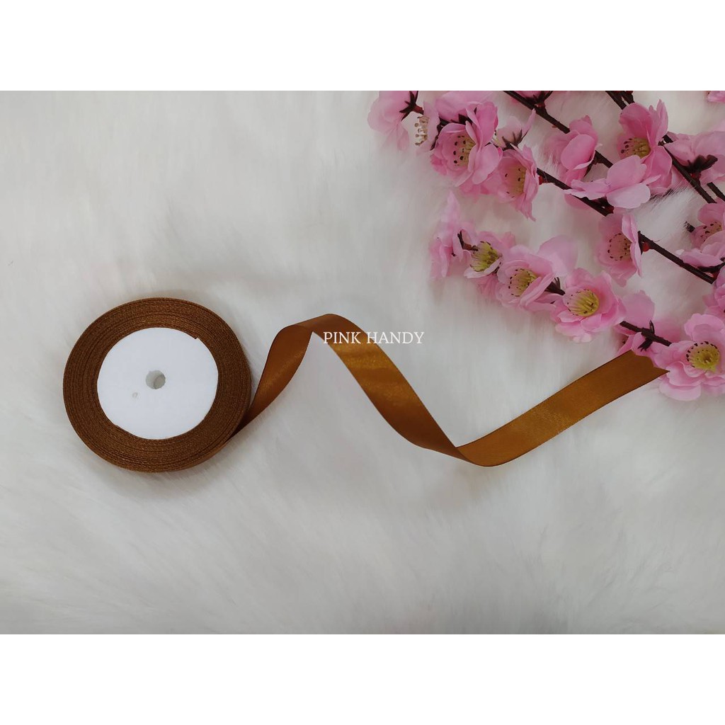 Dây ruy băng Satin, Lụa vải 2cm giá rẻ - Màu Đen, Nâu