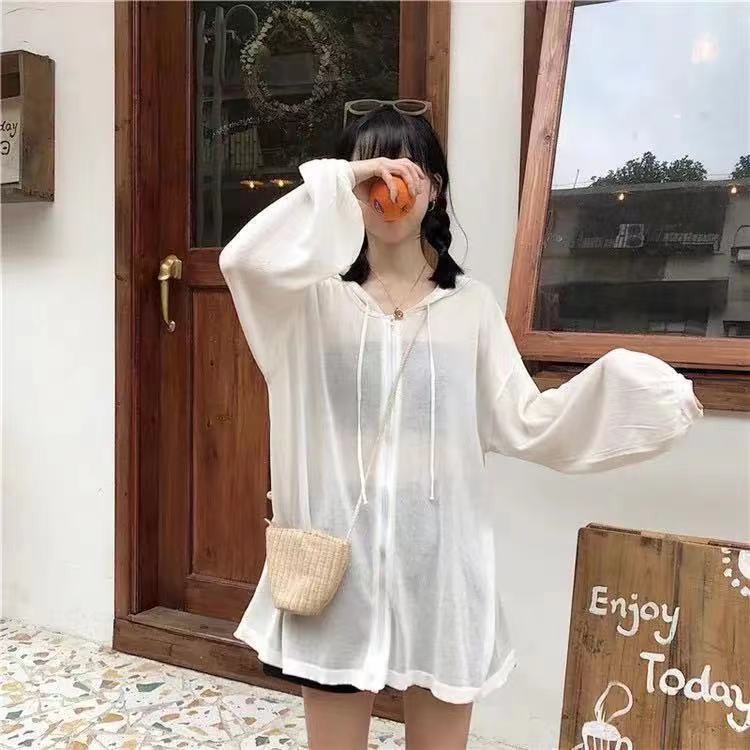 Áo Khoác Chống Nắng Dệt Kim Màu Trơn Tay Dài Dáng Rộng Phối Khóa Kéo Phong Cách Hàn Quốc Thời Trang Cho Nữ | BigBuy360 - bigbuy360.vn
