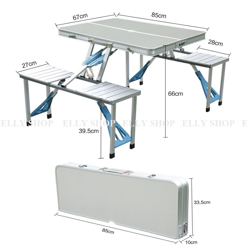 Bàn Ghế Gấp Gọn Thông Minh Dã Ngoại Du Lịch Liền Chân 4 Ghế - Bàn Xếp Dã Ngoại Ngoài Trời | BigBuy360 - bigbuy360.vn