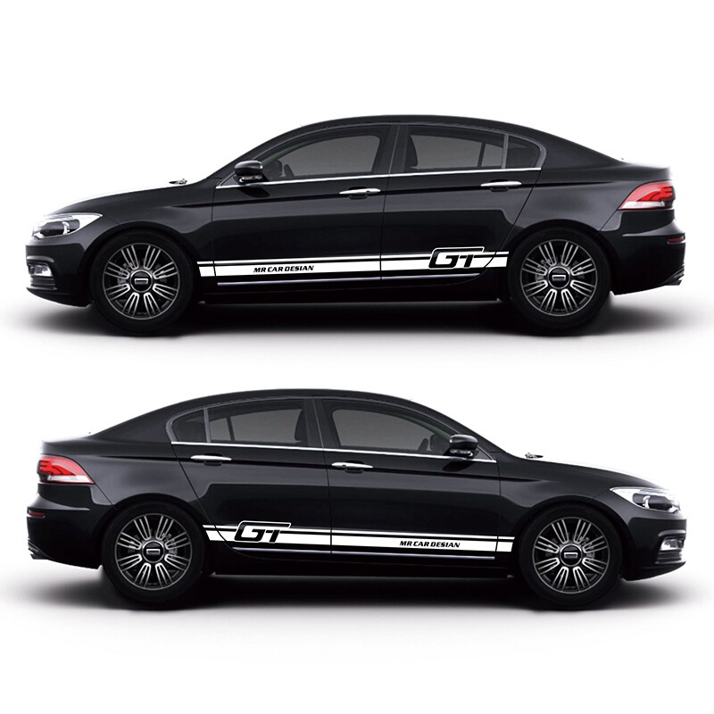Tem dán sườn xe ô tô phong cách thể thao GT