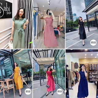 Váy maxi dập ly tay hến đủ màu