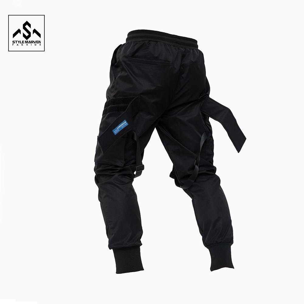 Quần jogger nam túi hộp STYLE MARVEN in chữ phối dây bo gấu chất kaki trơn cao cấp - QUAN SM025C2