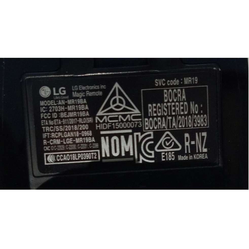 ĐIỀU KHIỂN THÔNG MINH LG MR19BA DÙNG CHO TIVI SMART NĂM 2019 -Made in Korea - Hàng chính Hãng