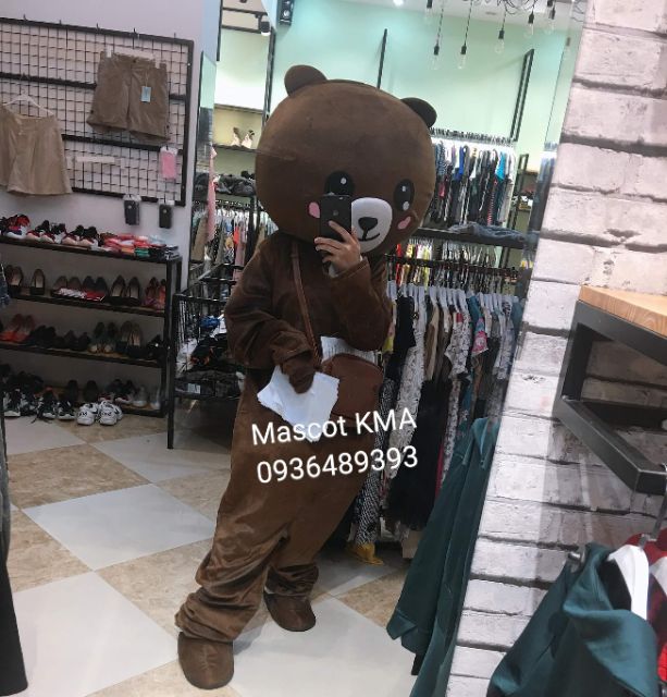 Mascot quần áo Gấu Brown hoạt náo sự kiện, bán kẹo, phố đi bộ loại cao cấp