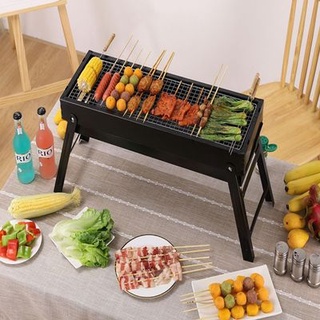 Bếp nướng than hoa ngoài trời 2 tầng dài, bếp nướng bbq gấp gọn tiện lợi mang du lịch dã ngoại lưới nướng inox | TP013