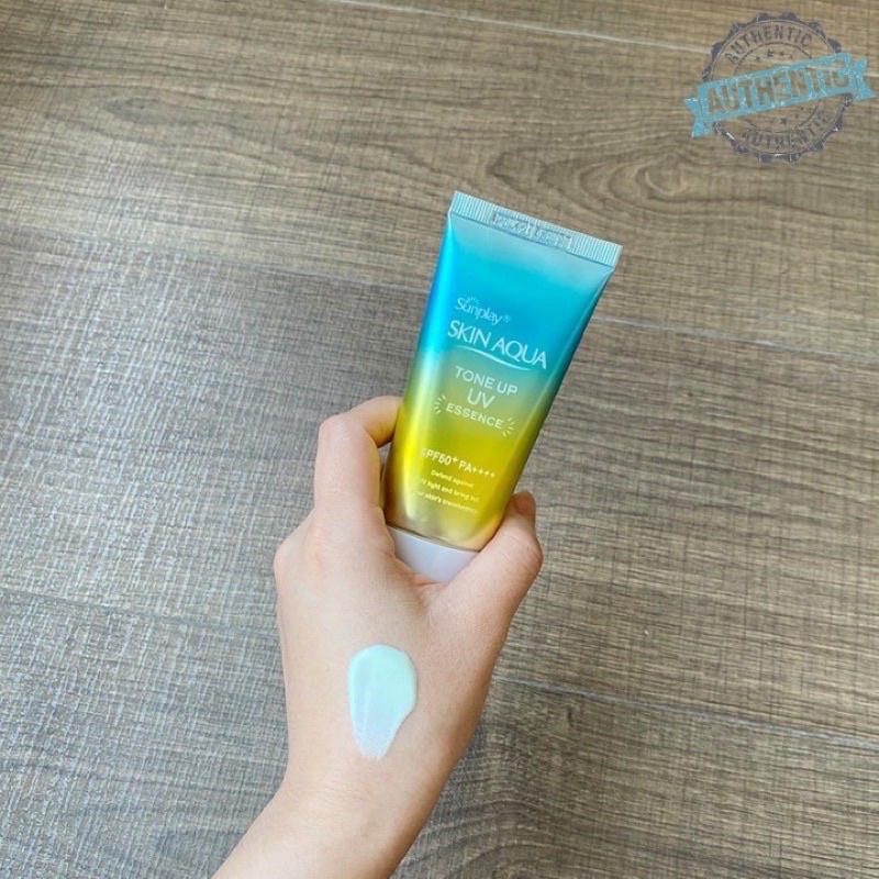 (80g SX Nhật Bản) Kem Chống Nắng Skin Aqua Tone Up UV Essence SPF50+ PA++++ Màu Xanh