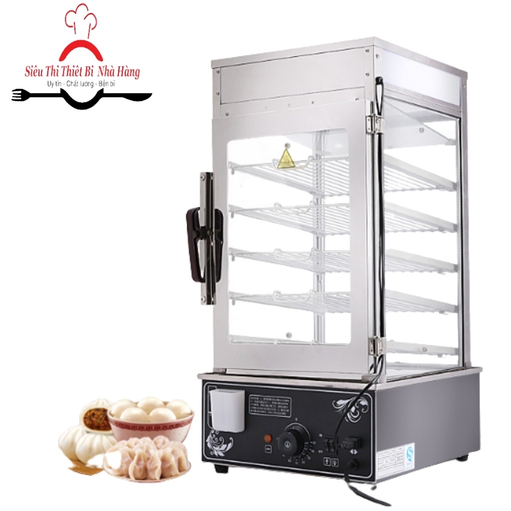 Tủ hấp bánh bao 5 tầng GIÁ RẺ CỰC SỐC,tủ kính hấp nóng trưng bày bánh bao