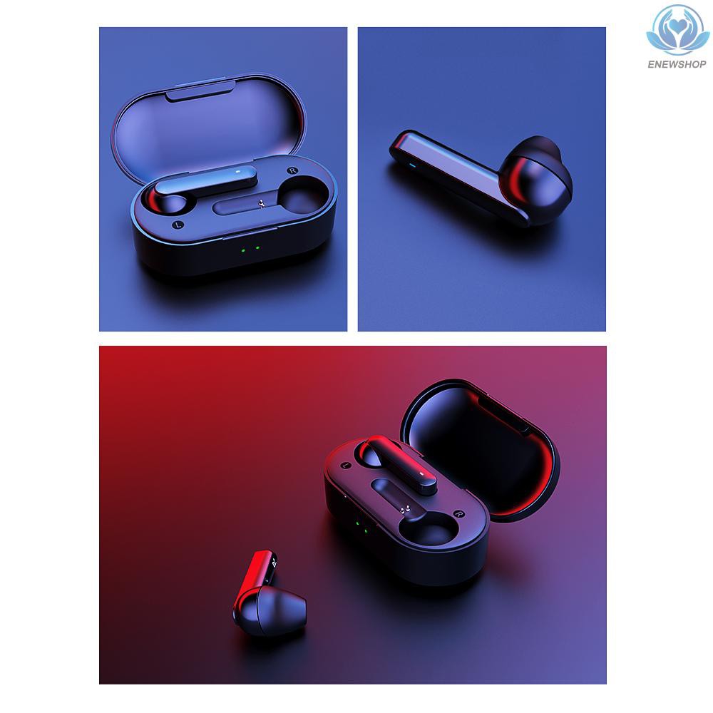 【enew】QCY T3 HiFi BT 5.0 Wireless Earphone Half In-ear Headphone Outdoor Headset Black Noise Reduction With 500mAh Charging Case Black