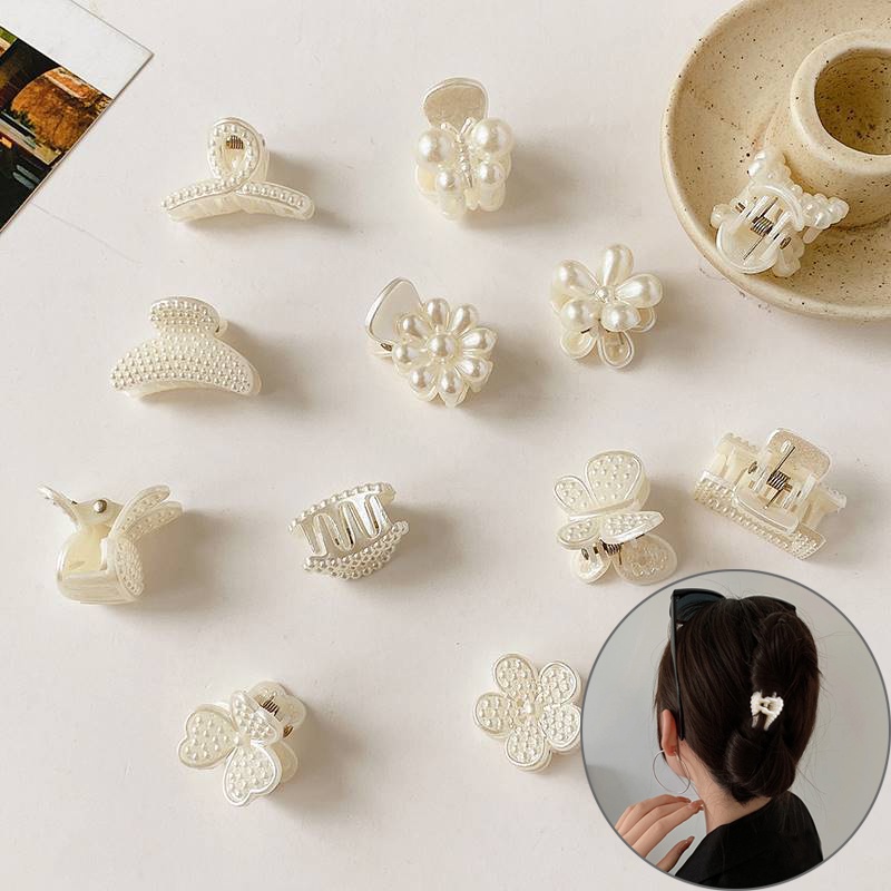 Kẹp tóc đính ngọc trai kiểu dáng cổ điển đơn giản phong cách Hàn Quốc