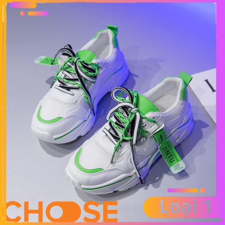 [Bản Mới Nhất] Giày Nữ Độn Đế Sneaker Thể Thao Nữ Choose Viền Màu Nổi Bật Đặc Sắc Xanh Vàng Hồng Trắng G2911