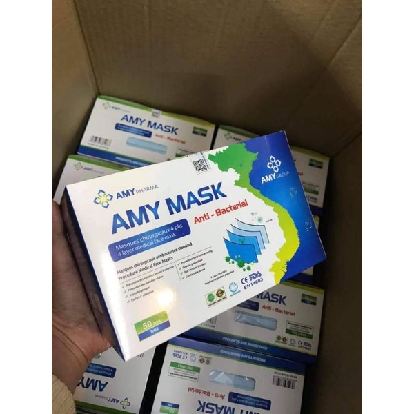 Hộp 50 khẩu trang y tế 4 lớp kháng khuẩn