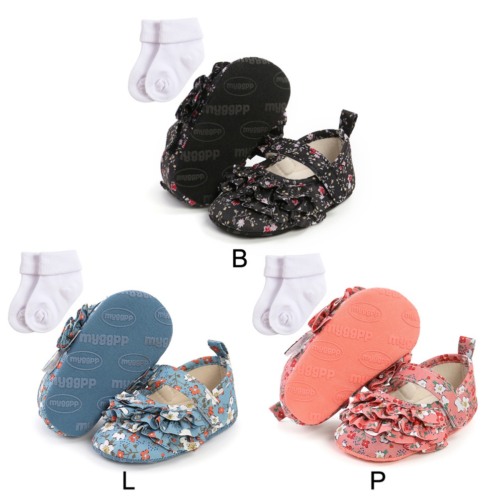 Set Giày + Vớ Hoa Dễ Thương Cho Bé Gái Sơ Sinh
