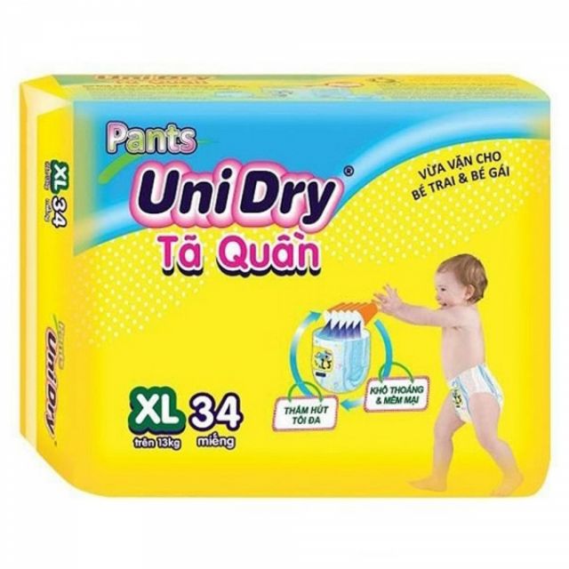 Tã quần Unidry Jumbo (XL, 12-17 Kg, 34 miếng)