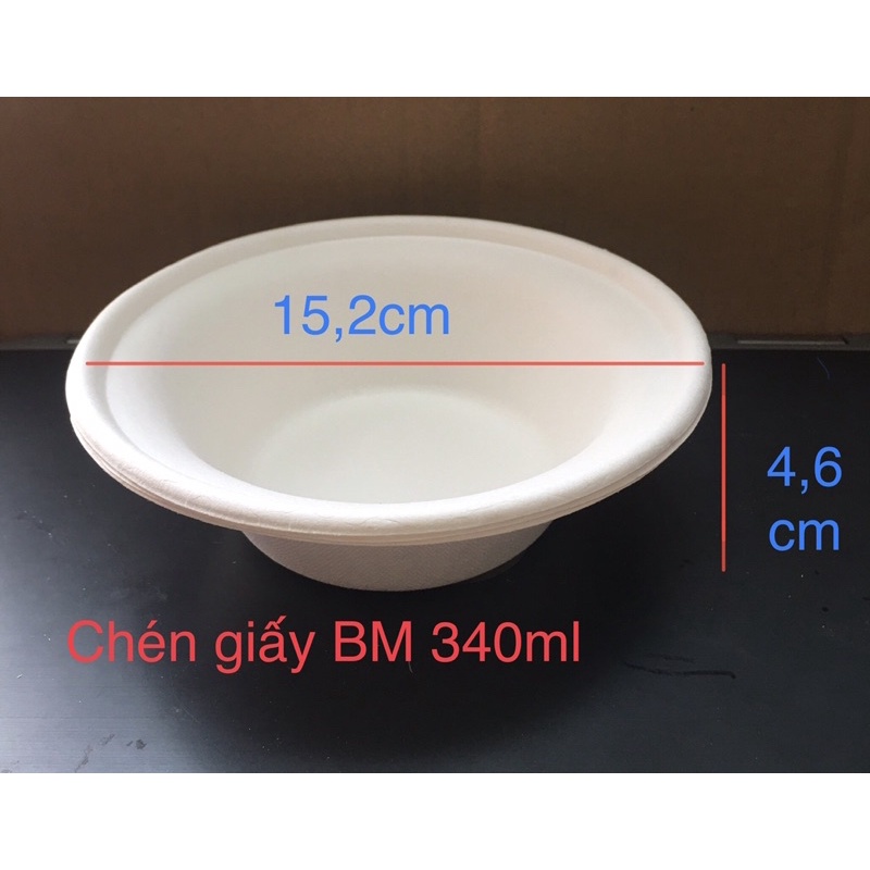 Set 10 chén giấy bã mía 340ml