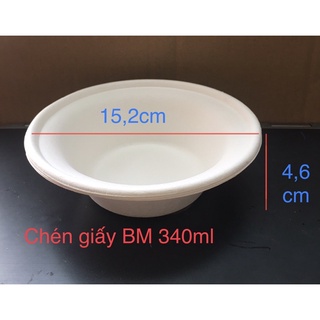 Set 10 chén giấy bã mía 340ml