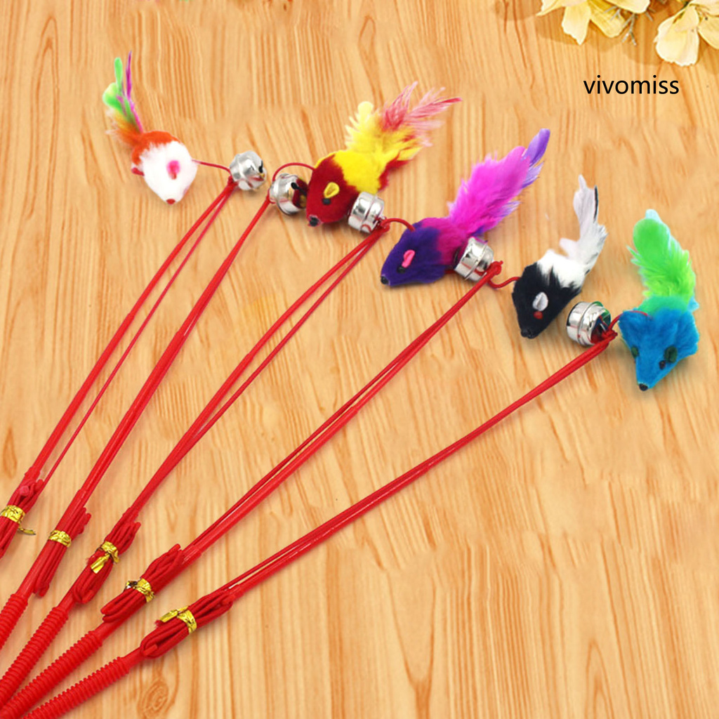 Gậy trêu chọc mèo gắn chú chuột bằng nhựa độc đáo