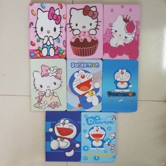 Bao da iPad mini 7.9inch (dùng chung mini1/2/3/4/5) Doraemon, Hello kitty khay lưng dẻo