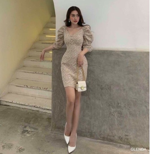 Đầm Dự Tiệc Cao Cấp Dáng Body Tay Phồng - Váy Ôm Body Tay Lỡ Thiết Kế GLENDA DRESS