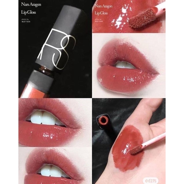 Son bóng Nars- Aragon lip gloss màu đỏ đất