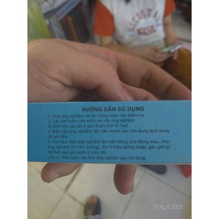 Dung dịch text chlorine (thử clo nước máy).