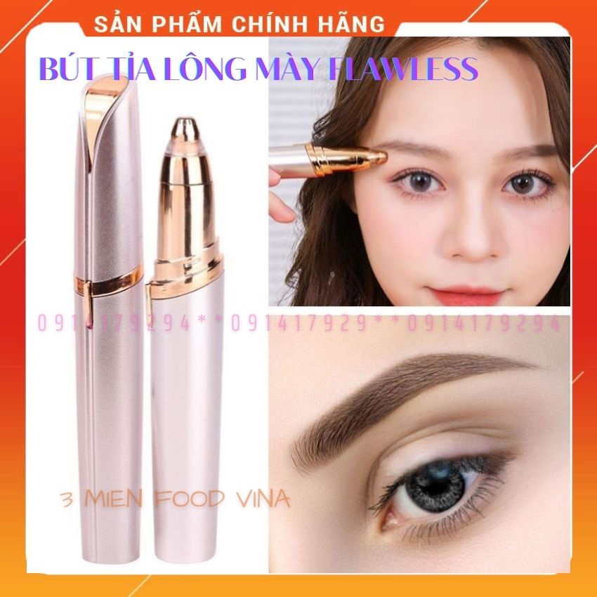 [HCM](Tặng Pin)Bút tỉa lông mày FlawLess nhỏ gọn,máy tỉa lông mày dùng pin và sạc điện tiện lợi di chuyển-3 miền food