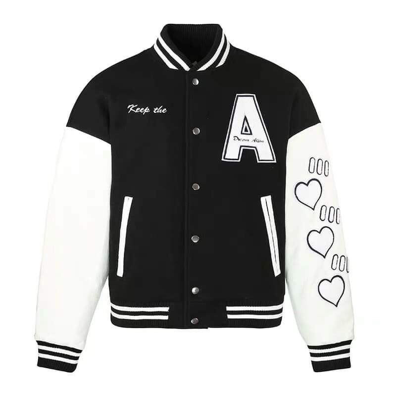 Áo Khoác Bomber Varsity Nỉ Nam Nữ Dáng Rộng Dài Tay Phối Chữ A  So Hot KP Clothes | BigBuy360 - bigbuy360.vn