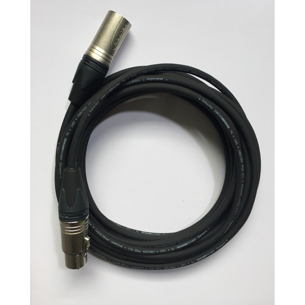 dây micro - jack canon(XLR) to XLR -  jack Neutrik - cable Sommer model SC-Semicolon 2 AES/EBU