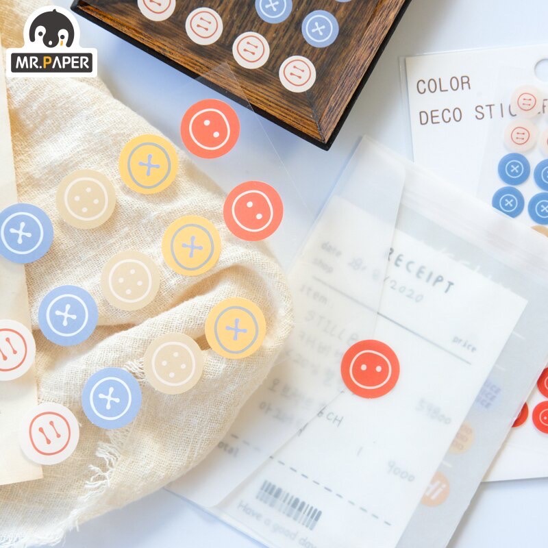 Set 3 stickers nhựa trong Mr Paper