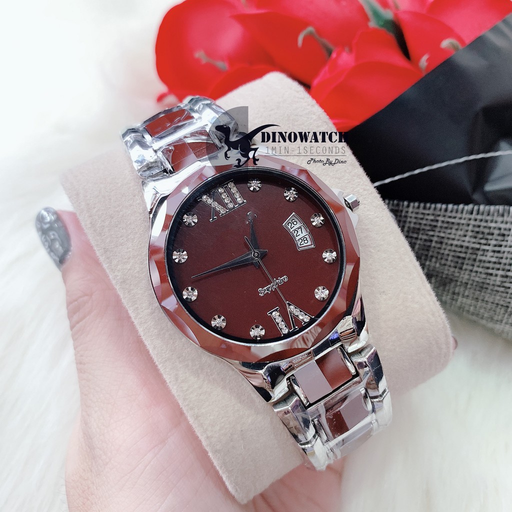 Đồng Hồ Nam Unisex Roda Sapphire , Dây Thép + Đá Ceramic , Size 38mm