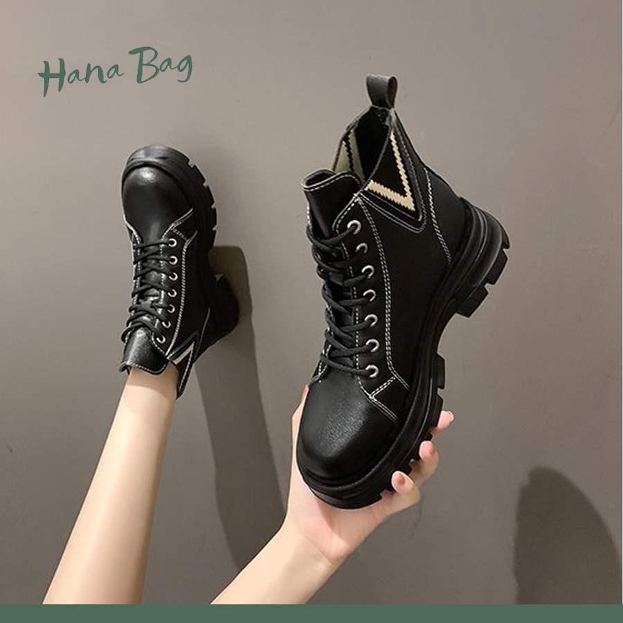 Giày bốt nữ cao cổ Loại 1, có thun 2 bê dễ dàng đi lại có đế cao 3cm | BigBuy360 - bigbuy360.vn