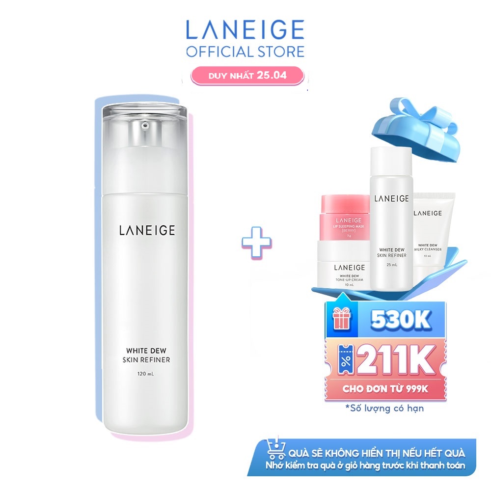 Nước cân bằng dưỡng trắng da Laneige White Dew Skin Refiner 120Ml