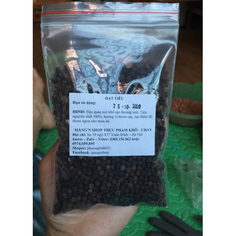Tiêu đen nguyên hạt (Gói 300g - 500g)