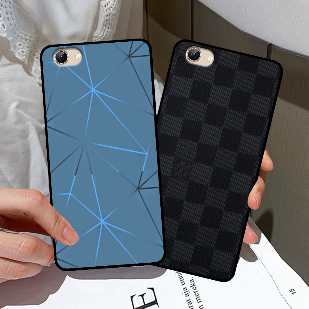 Ốp Vivo Y53 / Y55 / Y71 in hình thương hiệu LV, họa tiết xanh bạc siêu đẹp