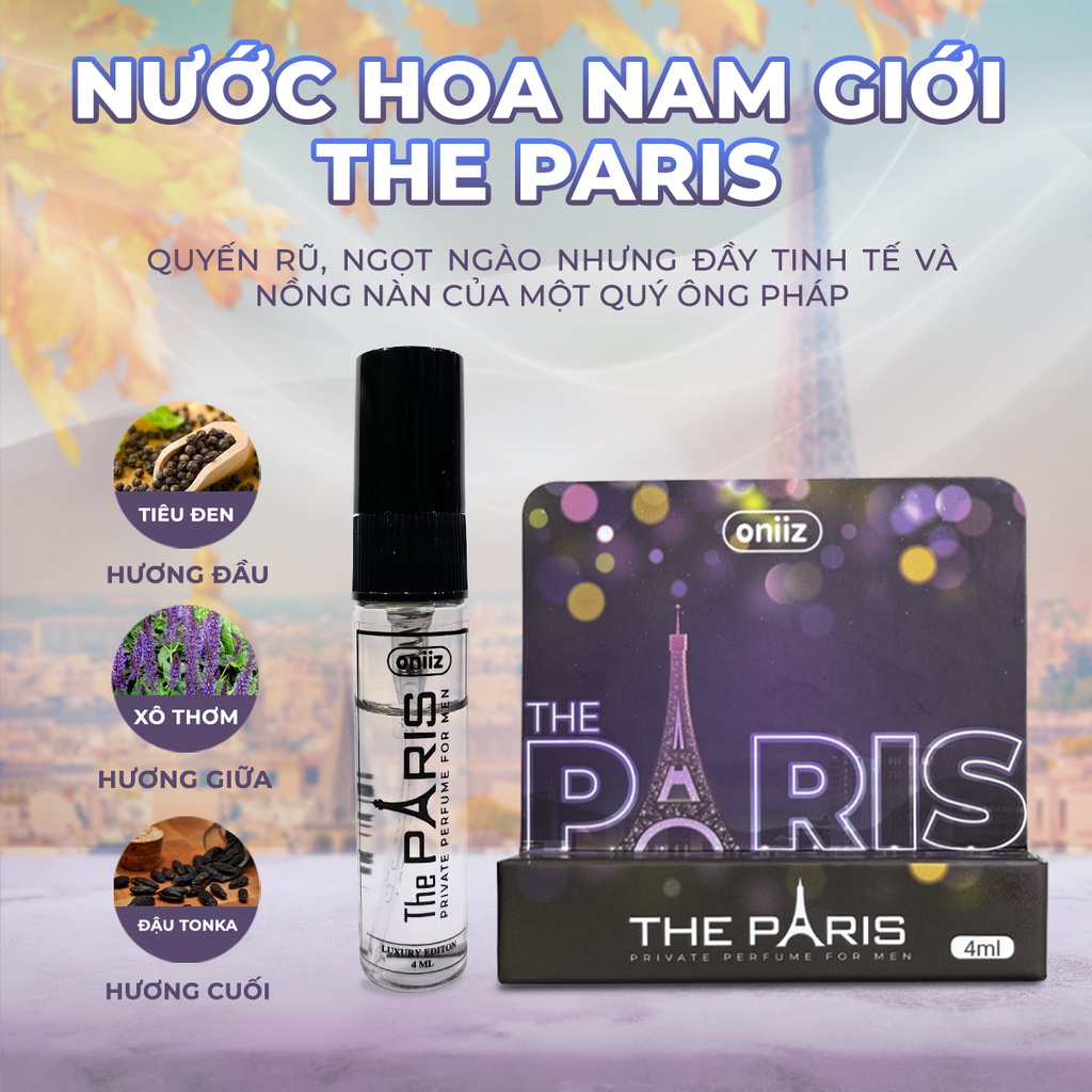 Nước hoa nam giới cao cấp Oniiz - The Paris &amp; The Miami - Chai dùng thử 4ml