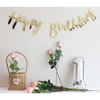 Dây chữ HAPPY BIRTHDAY ép kim trang trí cực đẹp
