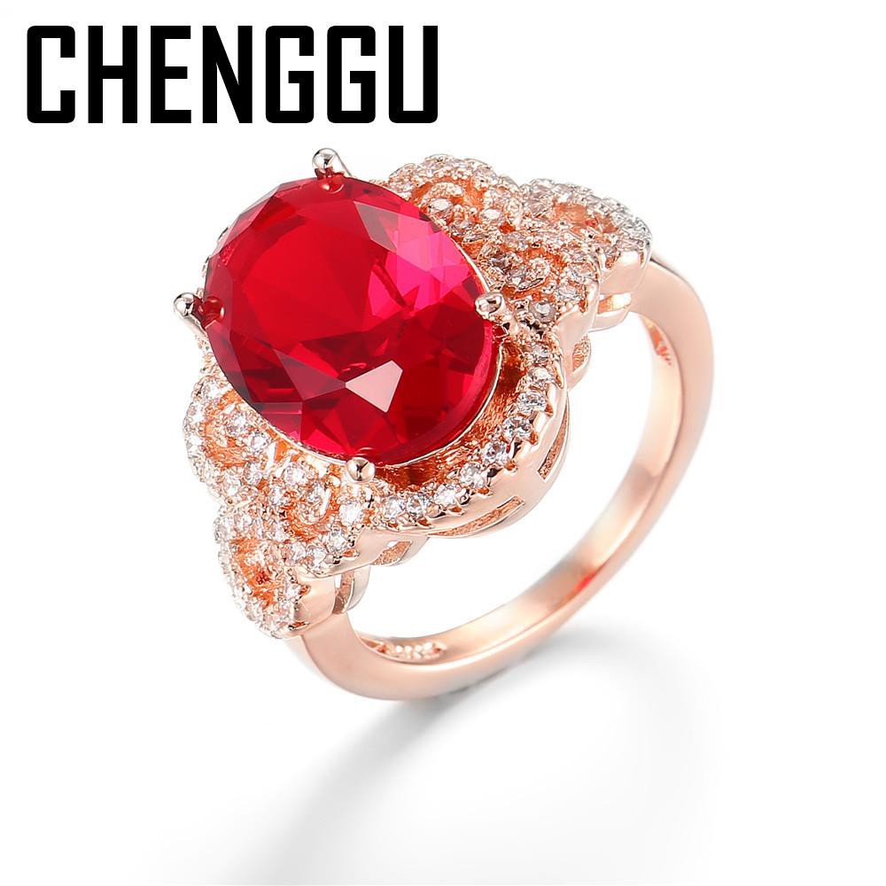 Nhẫn Đính Đá Ruby Peridot 14k Màu Vàng Hồng Tự Nhiên Thời Trang 2019 Cho Nữ