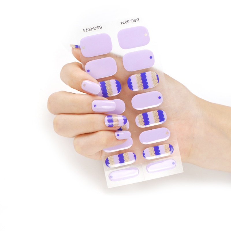 Pepa semi cured gel nail strips 1 tờ gel stickers wraps for home salon