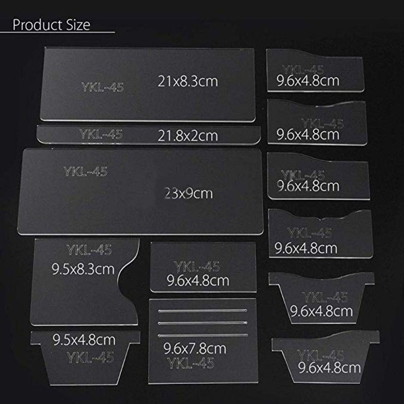 Set 13 Khuôn Nhựa Acrylic Trong Suốt Dùng Để Hỗ Trợ Làm Đồ Da Thủ Công