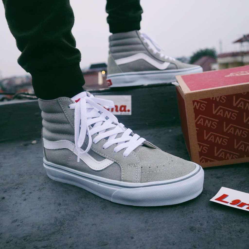 Giày Thể Thao Vans Sk8 Hi Frost Xám Trắng