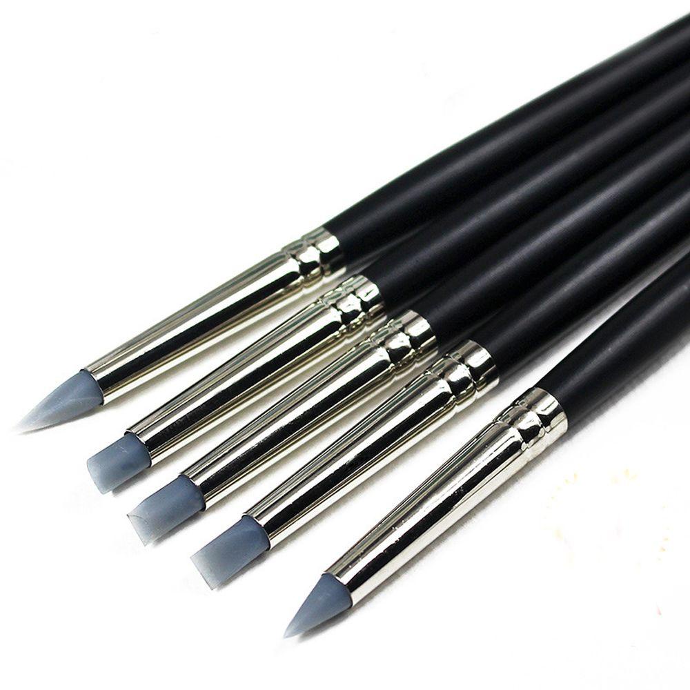 Set 5 Cọ Vẽ Trang Trí Móng Nghệ Thuật Bằng Silicon Mềm
