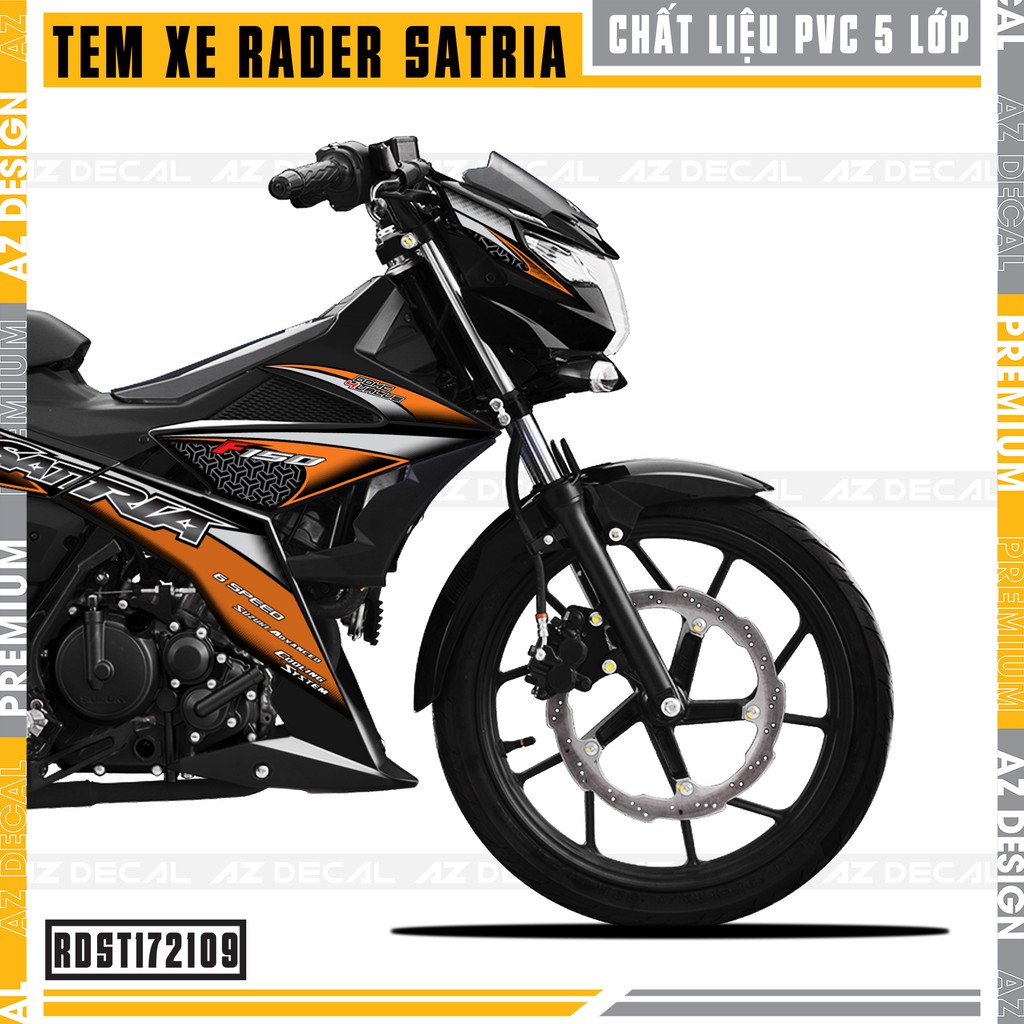 Tem Rời Xe Suzuki Raider/Satria Mẫu F150 Chọn Màu | RDST172109 | Decal Cắt Khuôn Sẵn, Chống Thấm, Chống Bay Màu